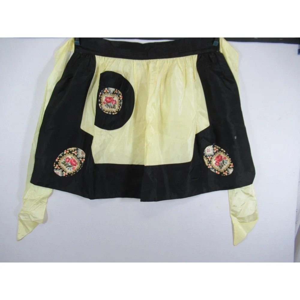 Vintage Half Hostess Apron Lot Satin Sheer Flocked Crochet Butterfly